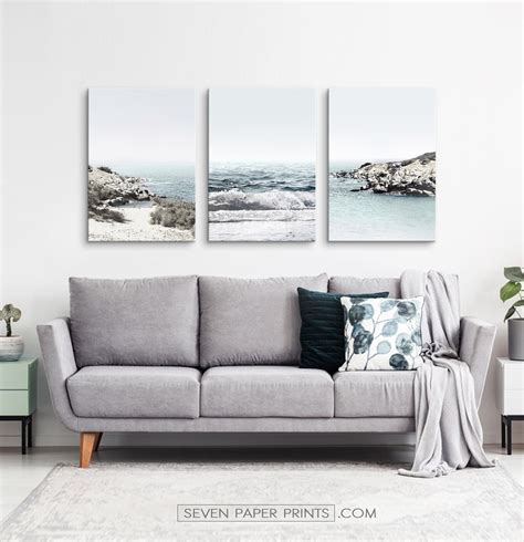 Canvas Coastal Wall Art Set Of 3 Prints Ocean Print Set 3 Etsyde