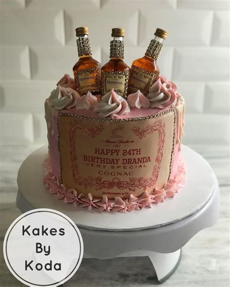 Hennessy Girly Alcohol Cake Hennessy Birthday Cake Girly Colors Theme