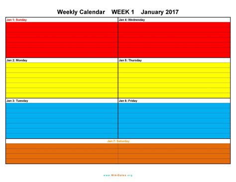 Weekly Calendar Template Tips Samples And Faqs Sampletemplates