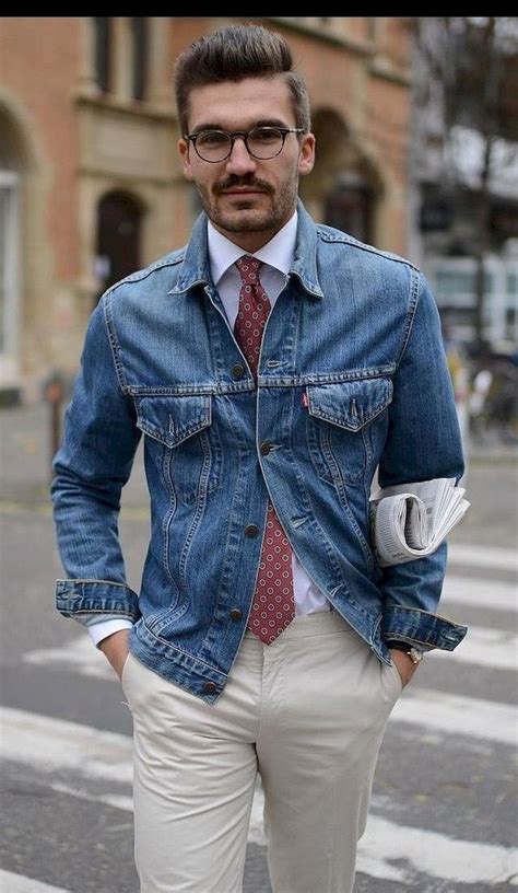 Breathtaking 35 Simple Look Denim Jacket Idea For Men Outfit