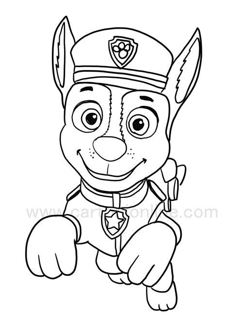 Chase 10 From Paw Patrol Coloring Page