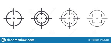 Target Destination Icon Set Aim Sniper Shoot Group Stock Illustration