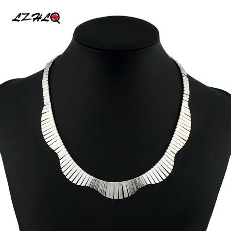 Lzhlq 2017 New Maxi Choker Necklaces Women Trendy Waves Collar Necklace