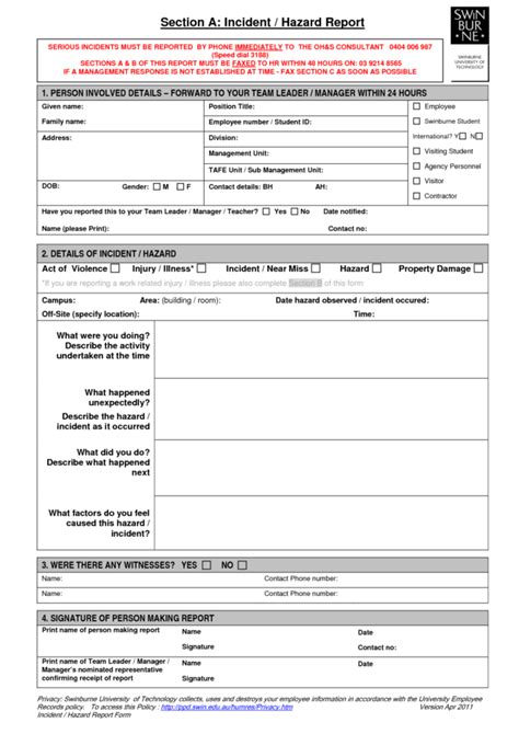 Top Notch Workplace Incident Report Template Australia What Is