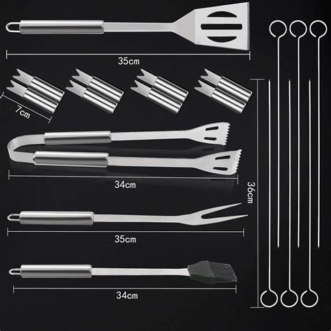20pcs Bbq Utensils Stainless Steel Barbecue Kit Bbq Accessories Tools