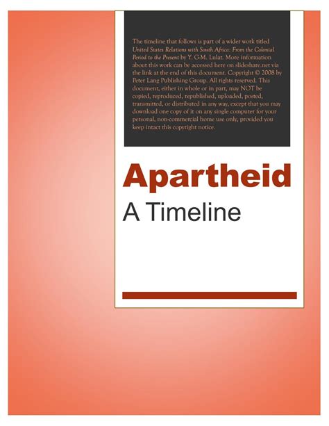 A Timeline Of Apartheid By Academic Researcher Issuu
