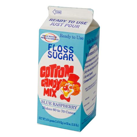 Great Western Blue Raspberry Cotton Candy Floss Sugar 12 Gallon