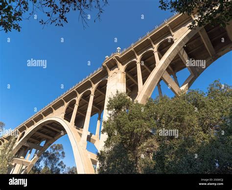 Open Spandrel Arch Bridge Seen From Below Stock Photo Alamy