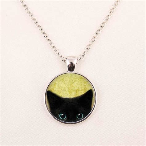 1 Pc Free Shipping Black Cat Necklace Black Cat Pendant Cat Jewelry