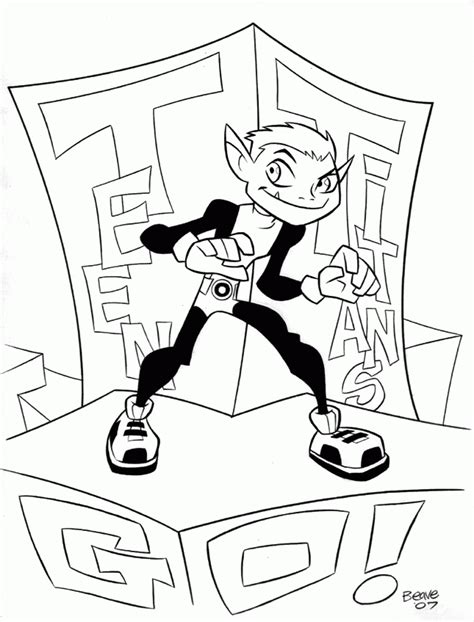 Beast Boy Coloring Pages Coloring Home