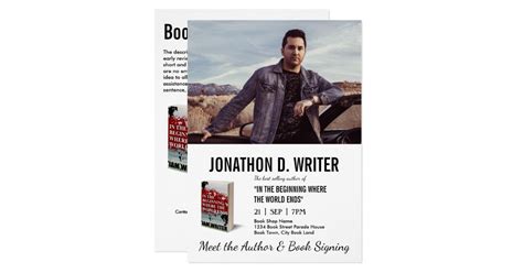 Author Book Signing And Book Promotion Advertisement Invitation