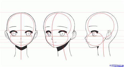 How To Draw Anime Girl Faces Step By Step Anime Heads Anime Draw
