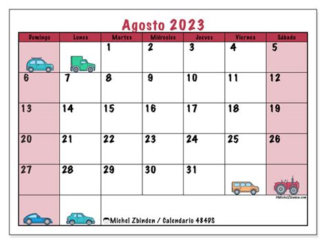Calendario Agosto De 2023 Para Imprimir “484ds” Michel Zbinden Pr