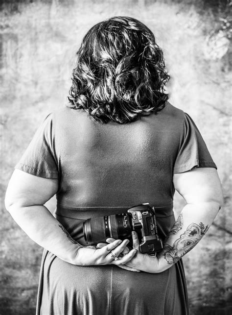 Free Stock Photo Of Black And White From The Back Portrait With Camera