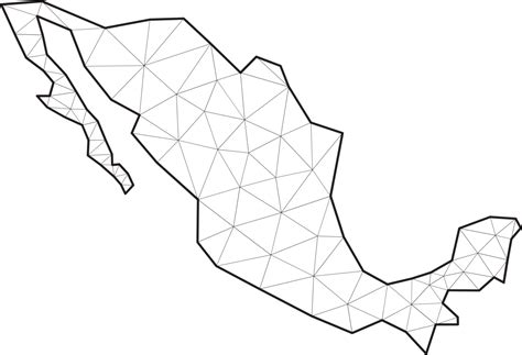 Polygonal Mexico Map 18876598 Png