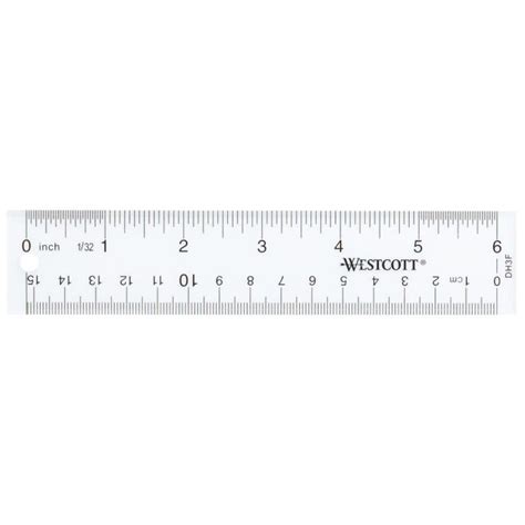 Westcott Westcott 6 Acrylic Ruler Clear 10561