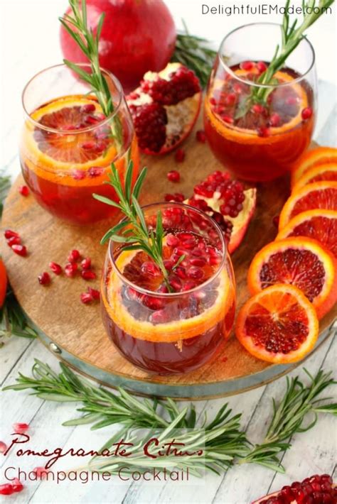 Make sure you have about 1/3 orange juice in the glass and the 2/3 champagne or prosecco. Pomegranate Citrus Champagne Cocktail - Delightful E Made