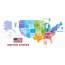 United States Census Bureau Regions Divisions Vector Map Flag 