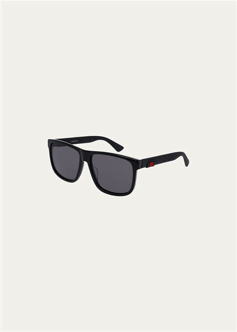 gucci square acetate sunglasses black bergdorf goodman