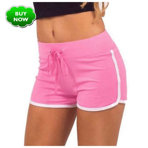 2019 fast drying drawstring women shorts casual anti emptied cotton contrast elastic waist