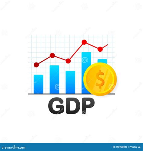 Arrow Vector Icon Gdp Gross Domestic Product Acronym Business