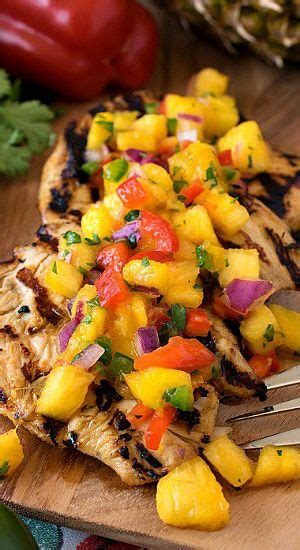 Mix the chicken marinade ingredients. Grilled Marinated Chicken with Tropical Salsa | Recipe ...