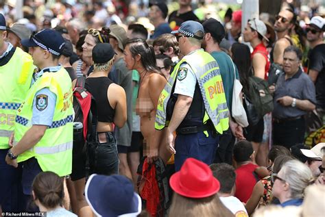Naked Woman Arrested At The Invasion Day March Protesting Against The