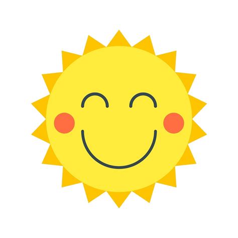 Sol Sonriente En Estilo De Dibujos Animados Vector Objeto Aislado