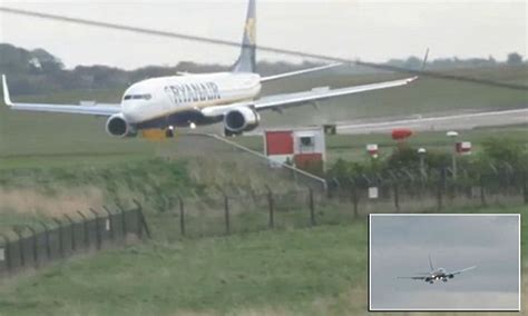 Ryanair Plane Caught In Crosswind While Landing At Leeds Bradford Airport