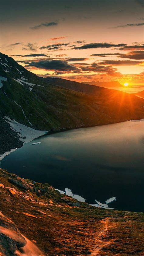Sunset Over Senja Norway Wallpaper Backiee