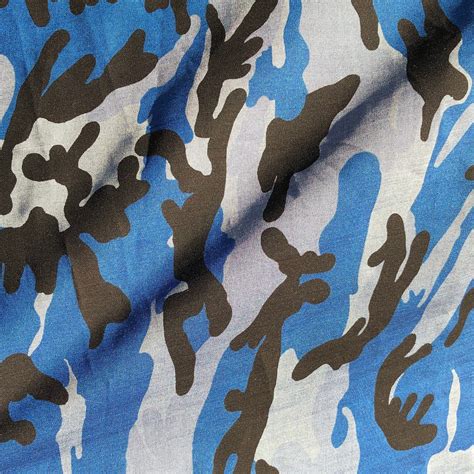 60 Blue Camouflage Cotton And Tencel Lyocell 6 Oz Chambray Blue Camo