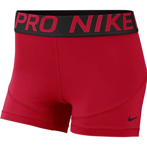 Nike Womens Pro 3 Shorts Gym Redblack Small