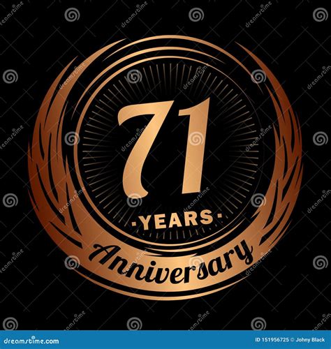 71 Years Anniversary Elegant Anniversary Design 71st Logo Stock