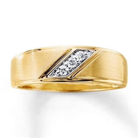 Kay Mens Diamond Wedding Band 110 Ct Tw 10k Yellow Gold Regarding Mens Yellow Gold Wedding Bands With Diamonds 