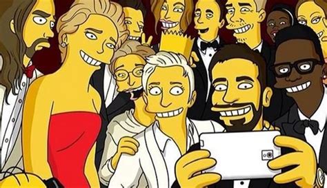 Oscars Le Selfie Dellen Degeneres Façon Simpson Simpsons Les Simpson Selfie