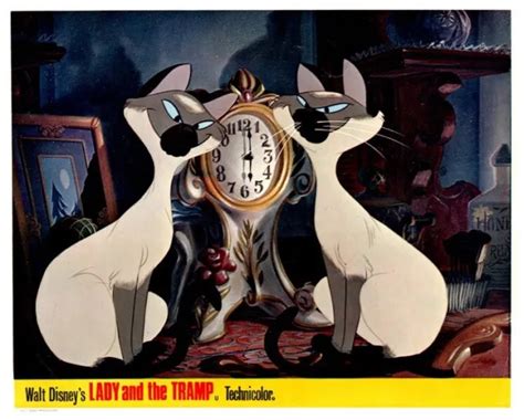 Lady And The Tramp Original Lobby Card Walt Disney Animation Siamese