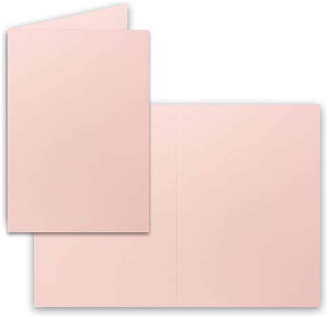 25 Faltkarten B6 Rosa Blanko Doppel Karten 12 X 17 Cm Sehr