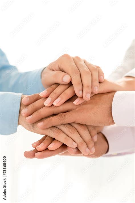 Stacking Hands Stock Foto Adobe Stock