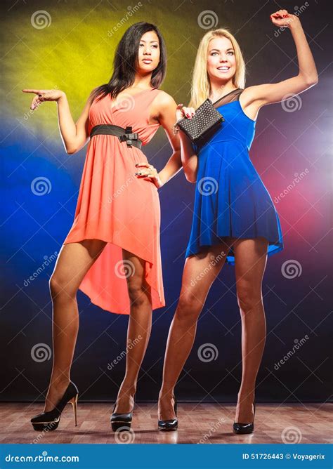Two Dancing Women In Dresses Stock Image Image Of Dancing African