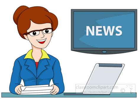 Occupation Female Tv News Anchor Clipart Classroom Clipart