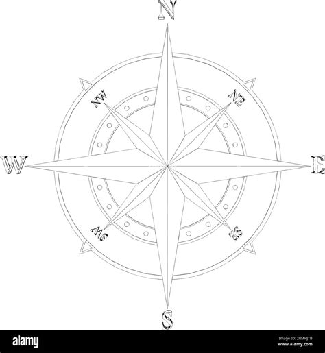 Classic Compass Vector Isolated On A White Background A Vector Illustration Of A Compass Stock