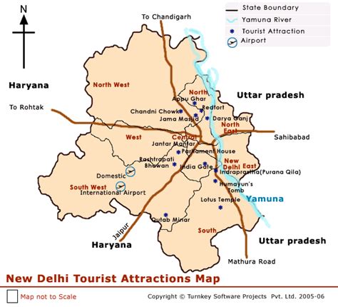 Delhi Map Tourist Attractions