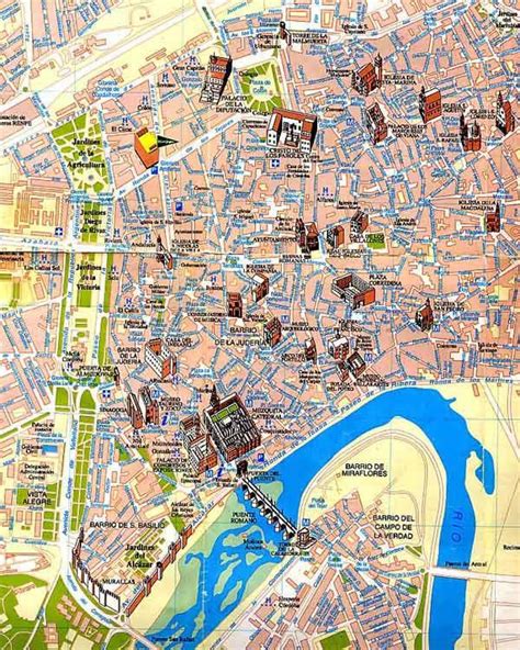 Seville Walking Tour Map Map Of Seville Walking Tour Andalusia Spain