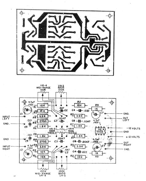 5 Tone Control Bass Mid Treble Circuits Using NE5532 4558 LF353