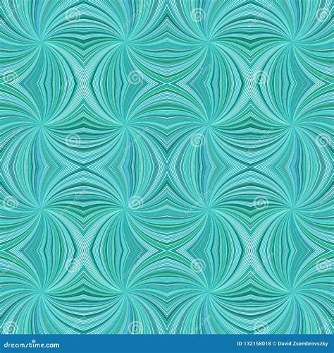 Turquoise Seamless Abstract Hypnotic Curved Stripe Pattern Background