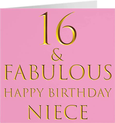 Hunts England Niece 16th Birthday Card 16 And Fabulous Happy Birthday