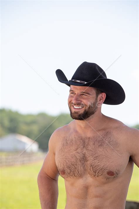 Shirtless Cowboy Outdoors Rob Lang Images