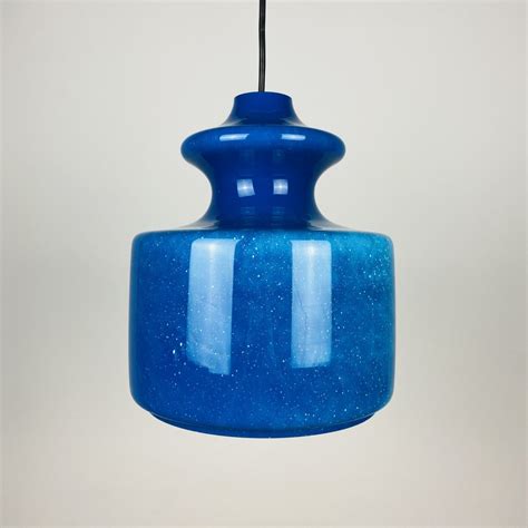 Vintage Galaxy Blue Glass Pendant Light By Peill And Putzler 1960 187195