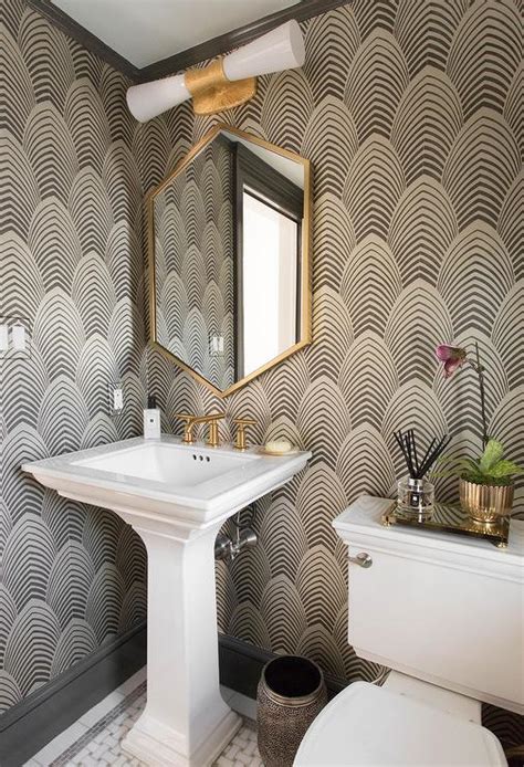 Art Deco Powder Room Design Hollywood Regency Bathroom