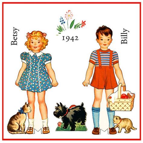 Paper Dolls Billy And Betsy 1942 Digital By Skipalongdesigns Click For